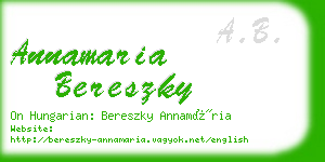 annamaria bereszky business card